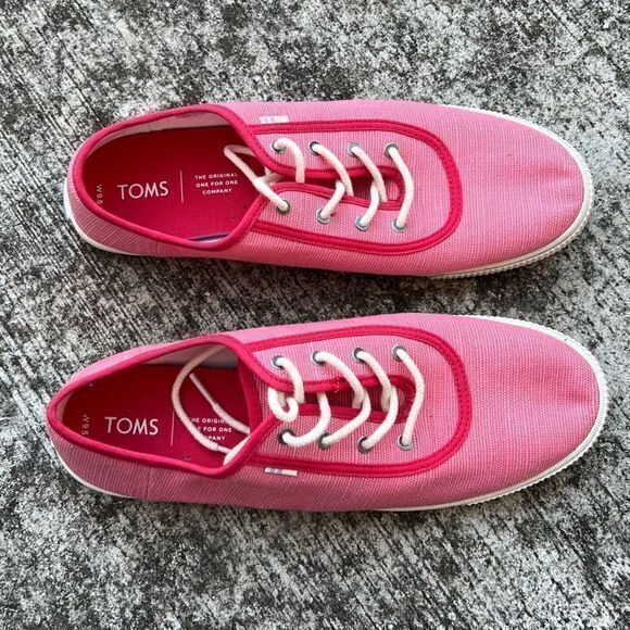 Toms Women's Heritage Canvas Caramel Sneaker Strawberry Milkshake Size 9.5M - Picture 4 of 7